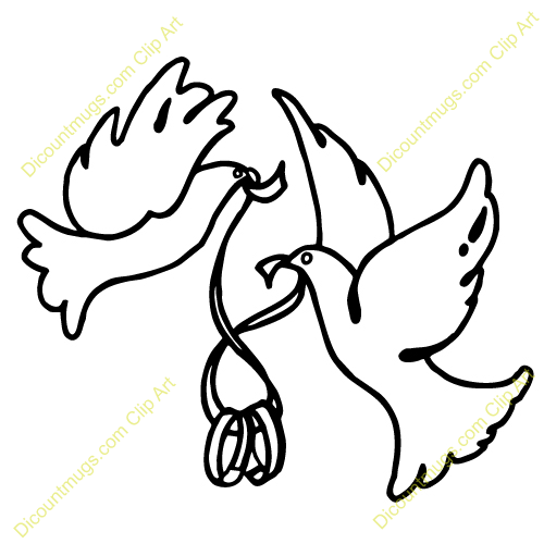 Dove Wedding PNG Black And White - Turtle Dove Clipart Bl