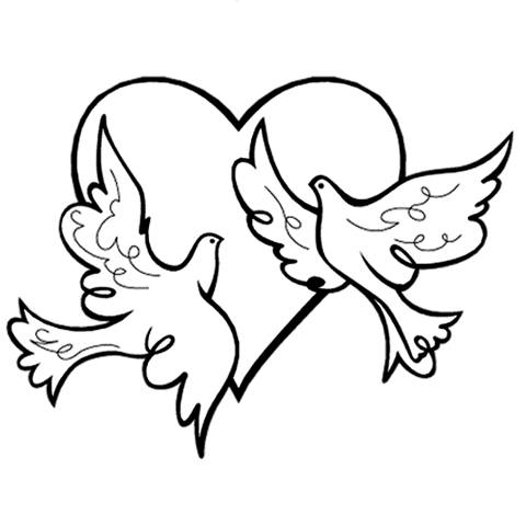 Dove Wedding PNG Black And White - Wedding Clip Art, Clip