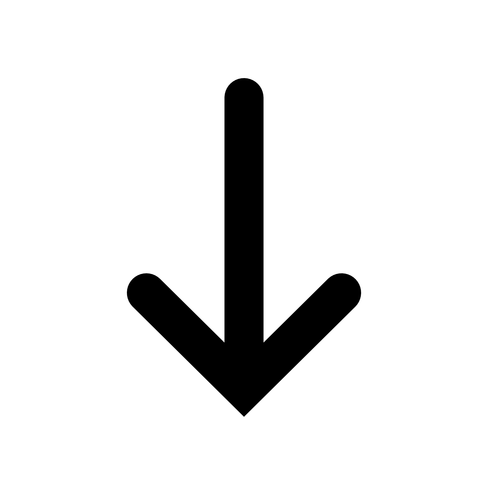 Down Filled Icon - Down Arrow, Transparent background PNG HD thumbnail