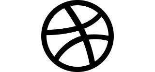 White dribbble icon