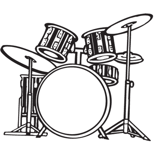 Drum Set PNG Black And White - Drum Set Black And