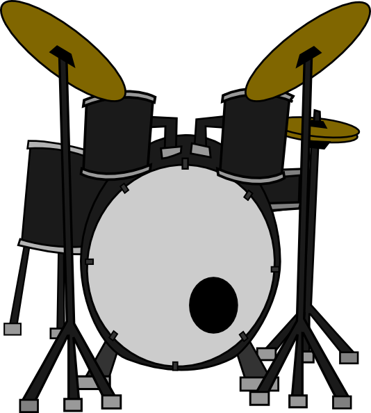 Drum Set Clipart Black And White - Drum Set Black And White, Transparent background PNG HD thumbnail