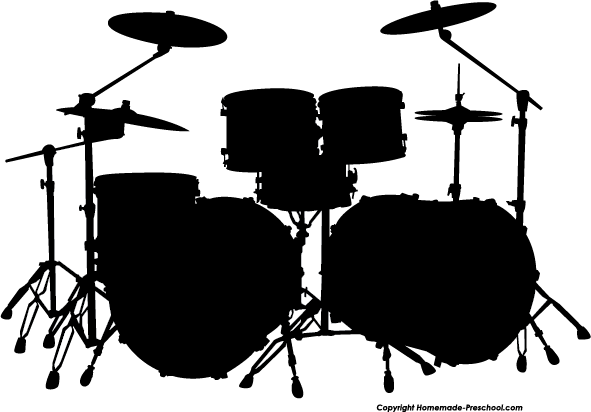 Drums Clip Art - Drum Set Black And White, Transparent background PNG HD thumbnail