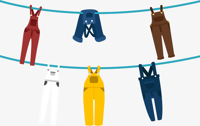 Baby clothes hang on a wire