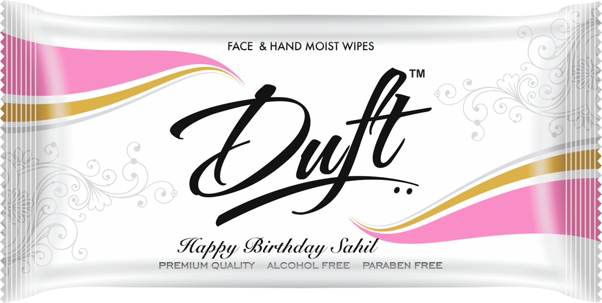 Customize Duft Wet Wipe Packs For Special Occasions Like Birthday Parties, Anniversaries, Weddings, Corporate Events And More! - Duft, Transparent background PNG HD thumbnail