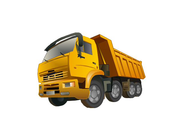Yellow dump truck clipart