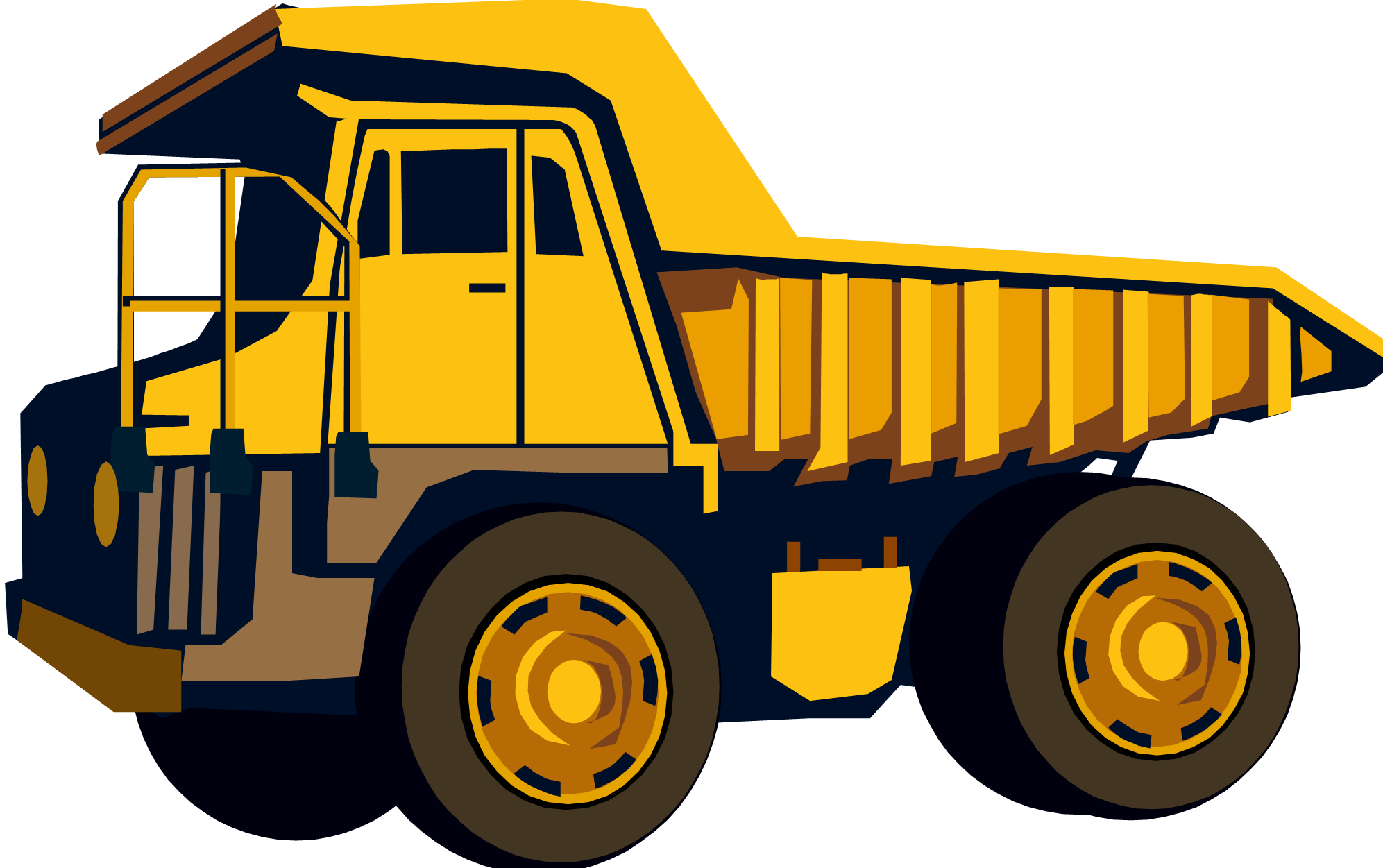 Yellow Dump Truck Clipart - Dump Truck, Transparent background PNG HD thumbnail