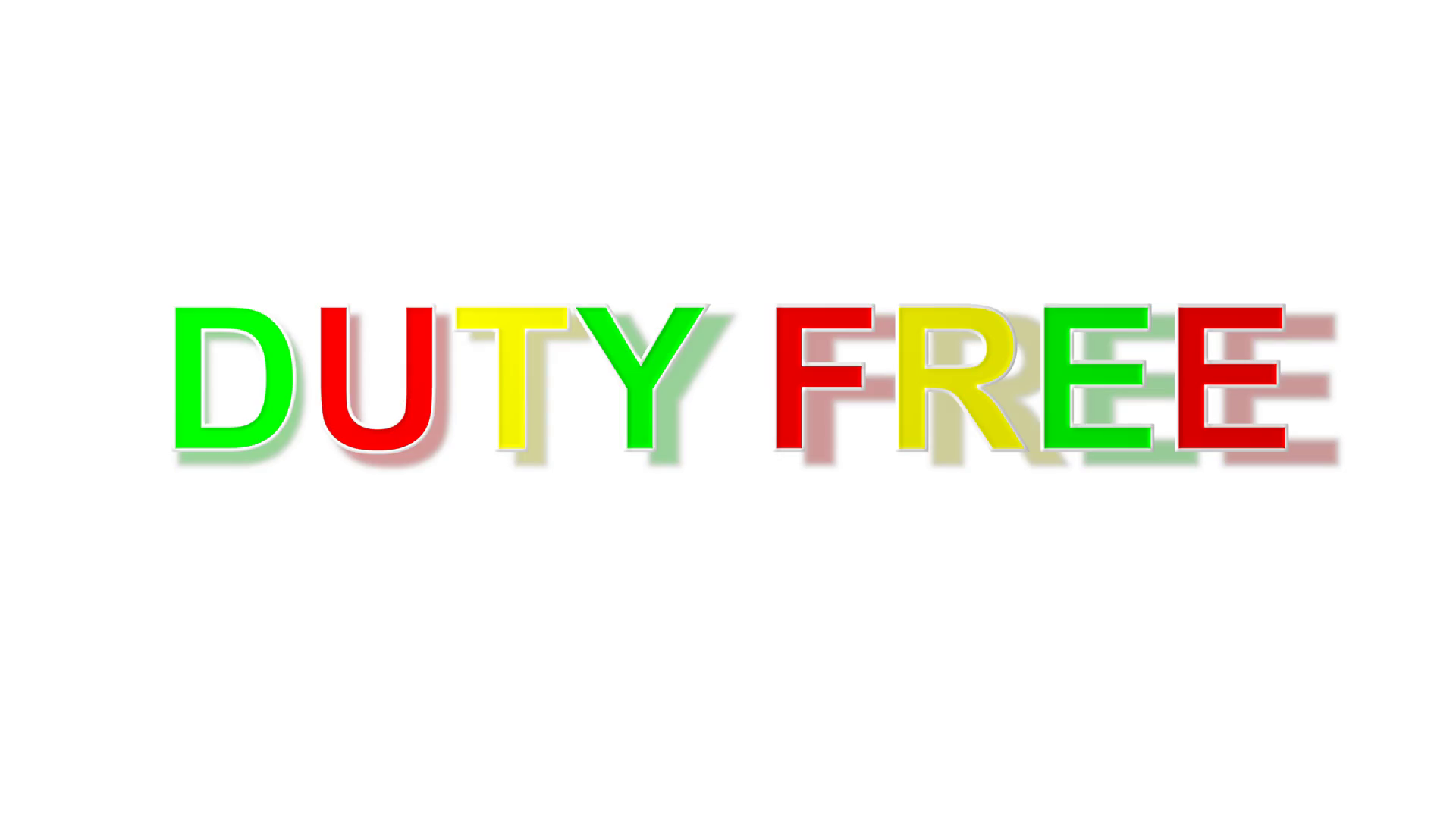 Glass Letters Duty Free One By One Changed Color (Red, Yellow, Green). With A Color Shade. Transparent Alpha Channel Motion Background   Videoblocks - Duty, Transparent background PNG HD thumbnail