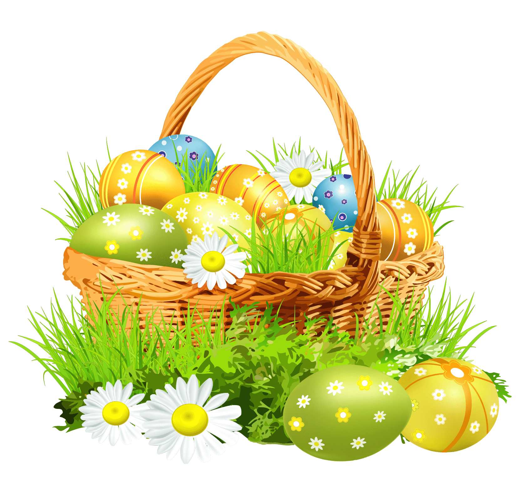 Easter Basket Flowers - Easter Bunny, Transparent background PNG HD thumbnail