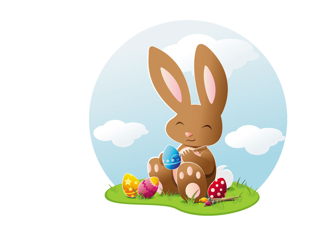 Easter Bunny Pictures - Easter Bunny With Eggs, Transparent background PNG HD thumbnail