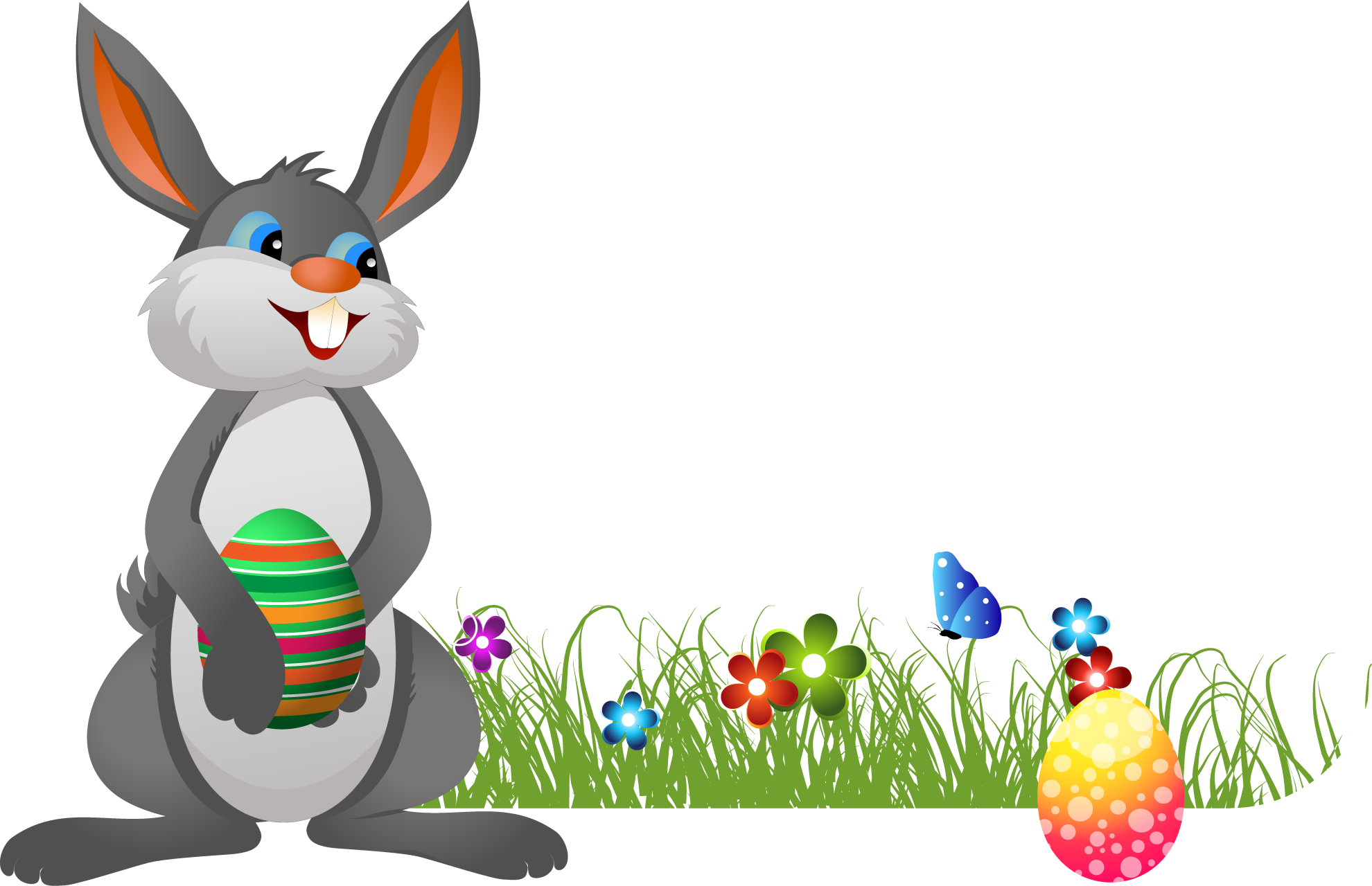 Easter Bunny Png Pic - Easter Bunny With Eggs, Transparent background PNG HD thumbnail