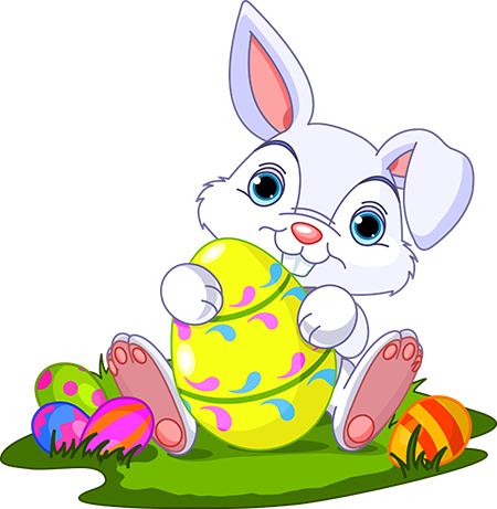 Happy Easter Bunny And Eggs P
