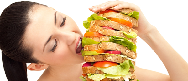 woman eating healthy food to 