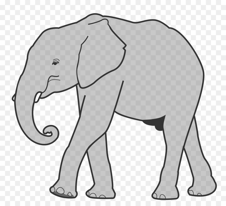 Asian Elephant Computer Icons Clip Art   Baby Elephant - Elephant Outline, Transparent background PNG HD thumbnail