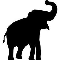 Elephant Silhouette Trunk Up Clipart - Elephant Outline, Transparent background PNG HD thumbnail