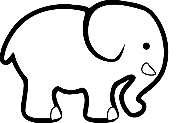 White Elephant Png Free Download - Elephant Outline, Transparent background PNG HD thumbnail