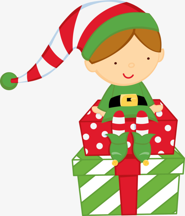 Cartoon Elf Gift Green Clothes, Hand Painted Cartoon, Green Clothes, Elf Free Png Image - Elf, Transparent background PNG HD thumbnail