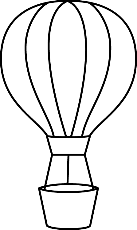 Black And White Hot Air Balloon - Elisi Black And White, Transparent background PNG HD thumbnail
