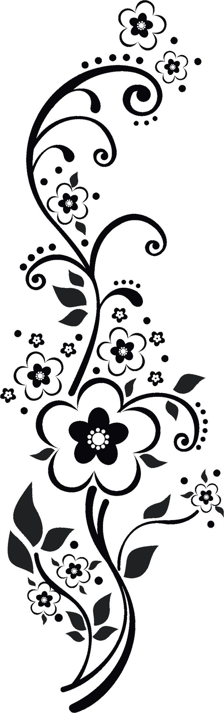 Http://flowerillust Pluspng.com/img/flower/flower4937.png*vector*: | Manualidades | Pinterest | Siyah Beyaz, El Işi Ve Siyah - Elisi Black And White, Transparent background PNG HD thumbnail