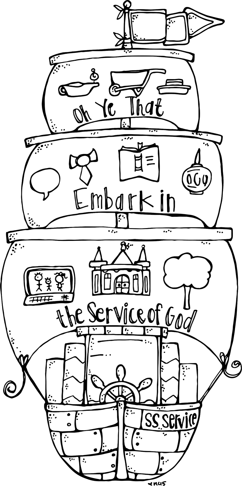Embark In The Service Of God PNG - Melonheadz LDS Illustr