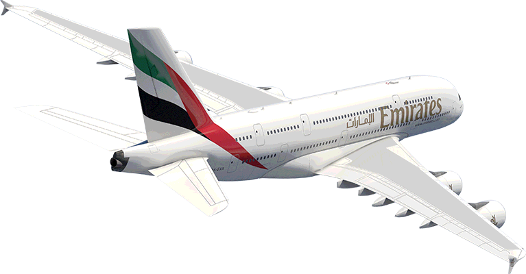 Emirates A380 - Emirates, Transparent background PNG HD thumbnail