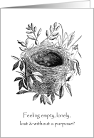 Empty Nest Syndrome Black White Humor Card - Empty Nest Syndrome, Transparent background PNG HD thumbnail