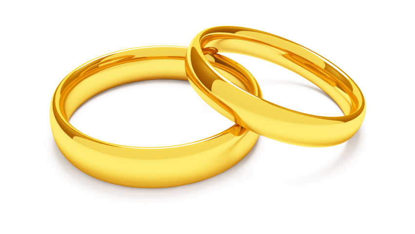 Engagement Ring Png Hd Free - Two Golden Rings Revolving On White Background (1080P)   Hd Stock Video Clip, Transparent background PNG HD thumbnail