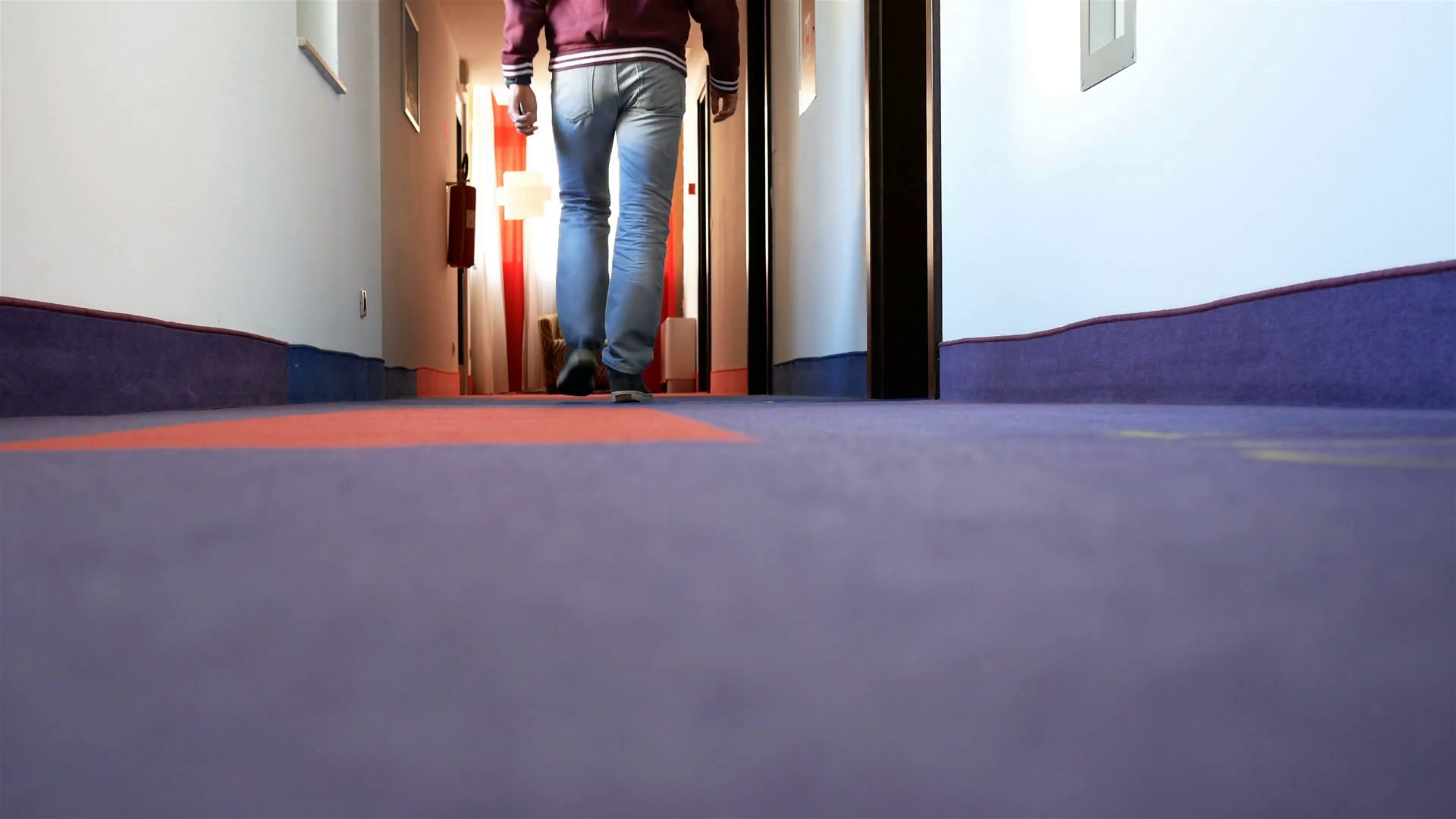 Man Walking On Carpet Down The Hall Of The Hotel And Entering In Hotel Room Stock Video Footage   Videoblocks - Entering A Room, Transparent background PNG HD thumbnail