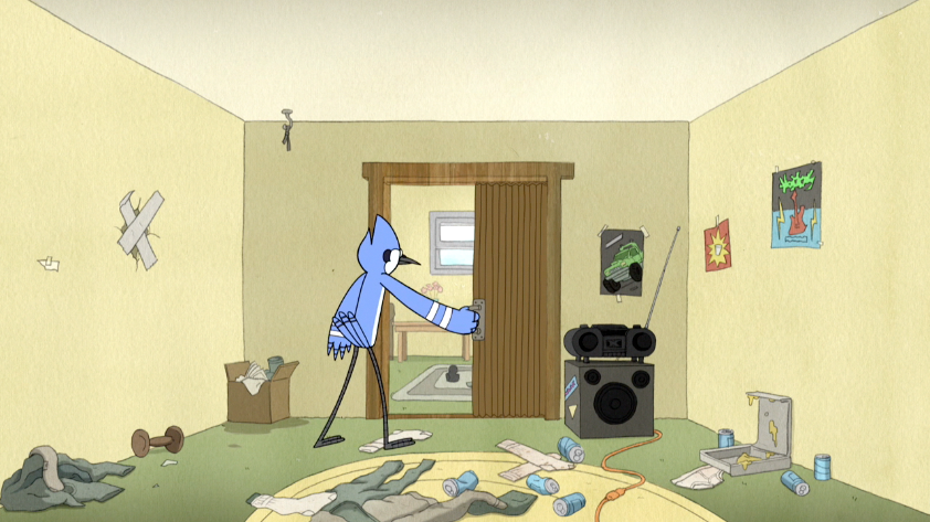 S4E12.105 Mordecai Entering Muscle Manu0027S Room.png - Entering A Room, Transparent background PNG HD thumbnail