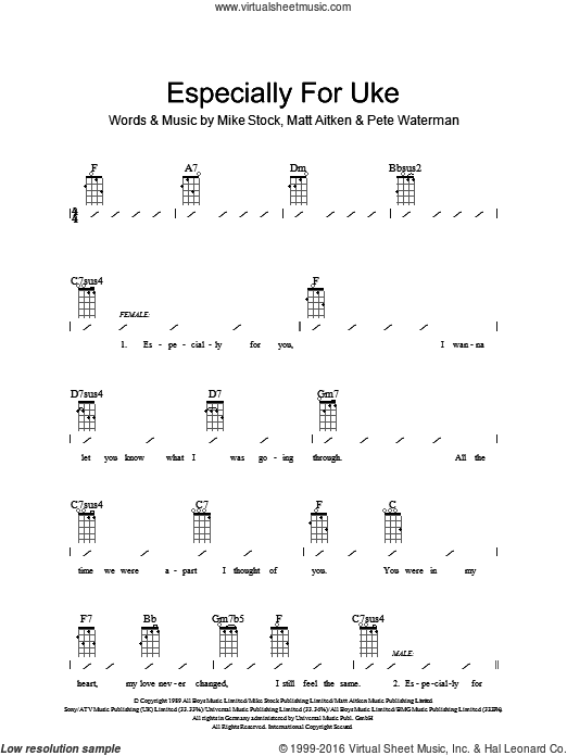 Especially For You Sheet Music For Ukulele (Chords) By Kylie Minogue. Score Image - Especially For You, Transparent background PNG HD thumbnail