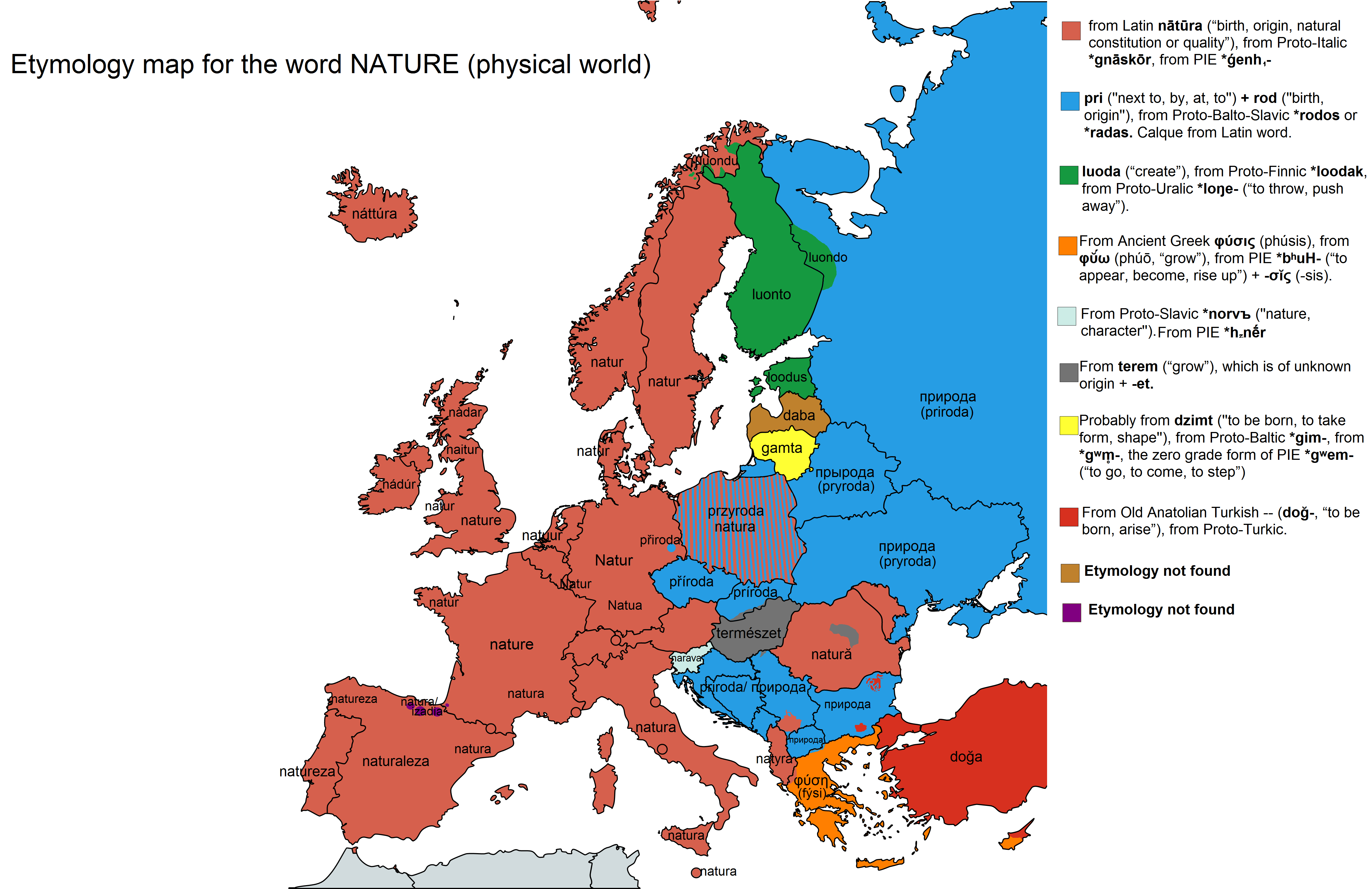 Etymology Map For The Word Nature In Europe Hdpng.com  - Etymology, Transparent background PNG HD thumbnail