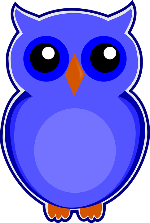 Becher - Eule blau