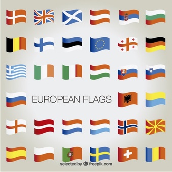 Europe map with flags illustr