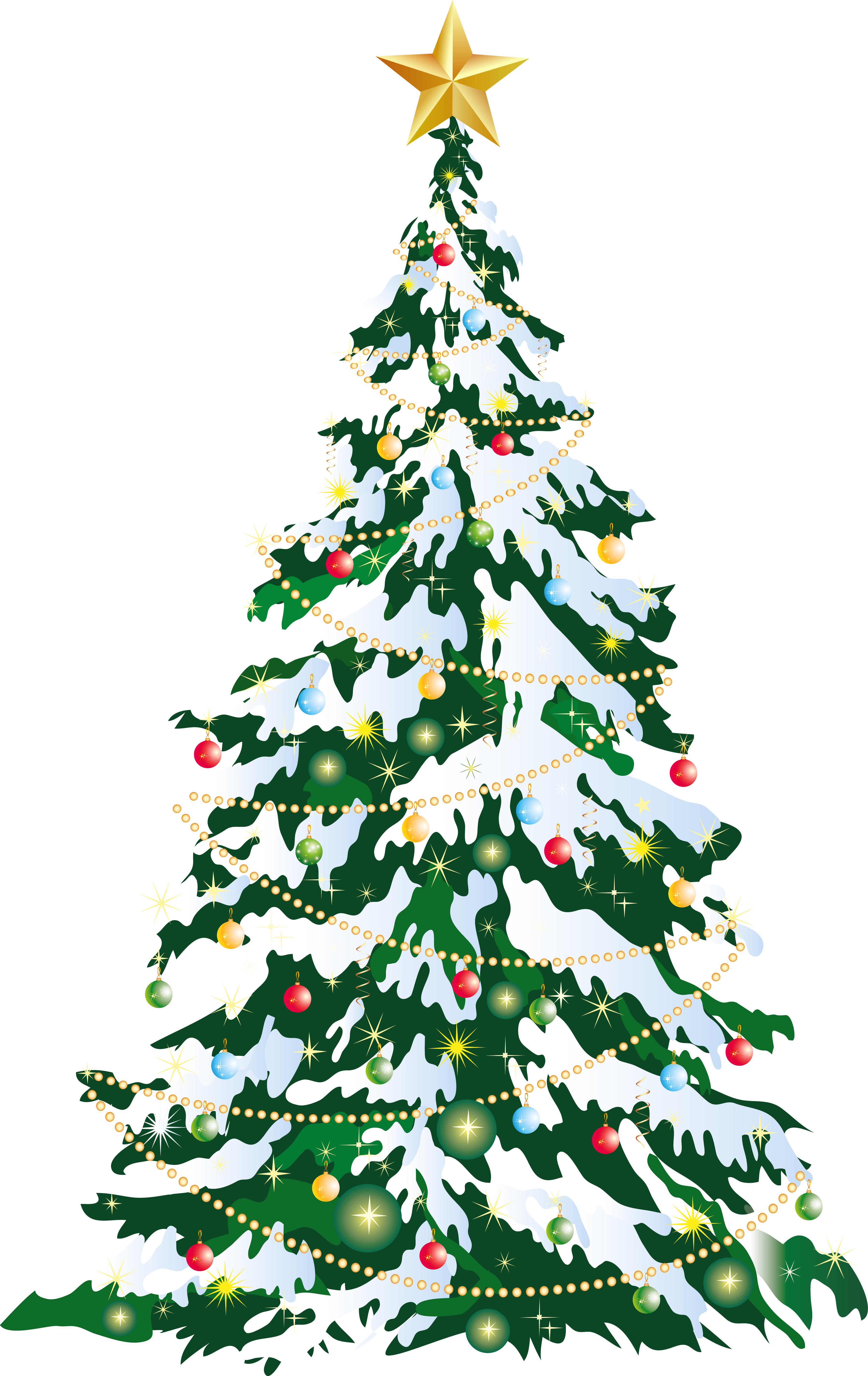 Large Deco Christmas Tree Art - Evergreen Tree, Transparent background PNG HD thumbnail