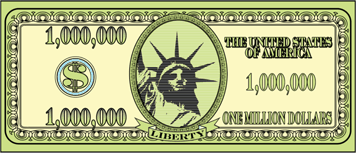 Printable Million Dollar Bill - Fake Money, Transparent background PNG HD thumbnail