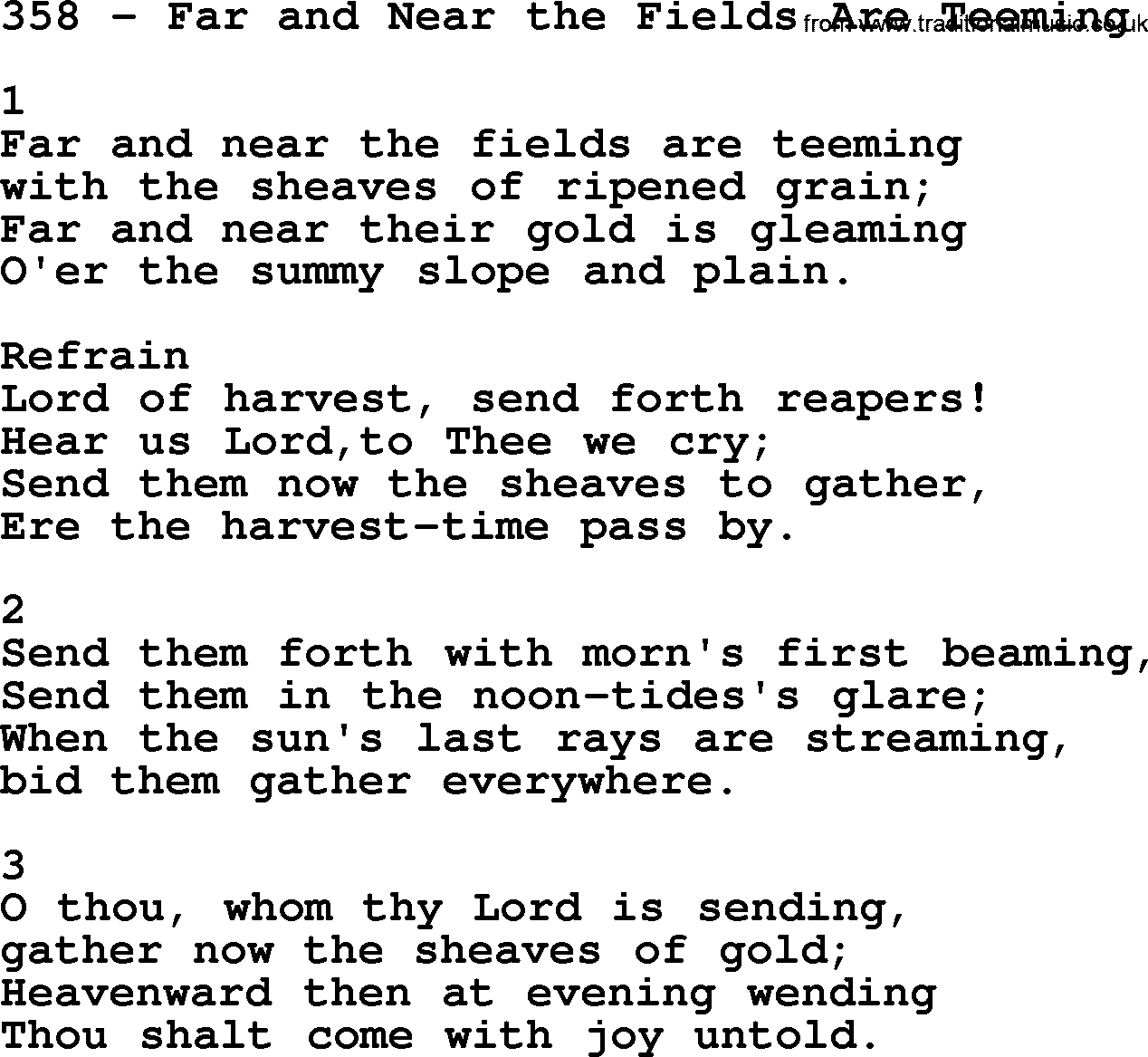 Complete Adventis Hymnal, Title: 358 Far And Near The Fields Are Teeming, - Far And Near, Transparent background PNG HD thumbnail