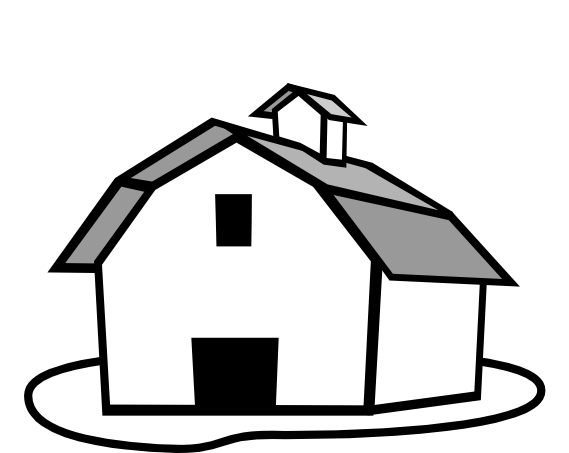 Farm House Cblack And White Clipart - Farm Fields Black And White, Transparent background PNG HD thumbnail