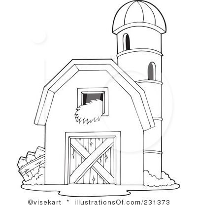 Black And White Cartoon Barn | Royalty Free (Rf) Barn Clipart Illustration By - Farm Scene Black And White, Transparent background PNG HD thumbnail