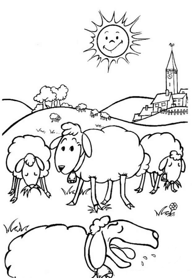 Free Farm Animal Coloring Pages In The Morning Scene - Farm Scene Black And White, Transparent background PNG HD thumbnail