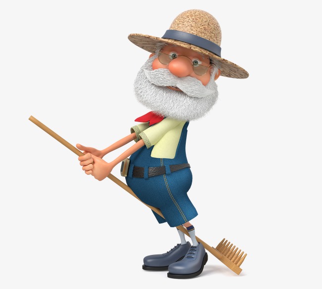 Cartoon Character Design Hd Farmers, Old People, 3D Character, Cartoon Shovel Free Png And Psd - Farmer Images, Transparent background PNG HD thumbnail