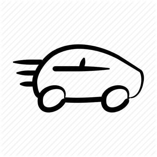 Car, Errands, Express, Fast, Hand Drawn, Rent, Speed Icon - Fast Car Black And White, Transparent background PNG HD thumbnail