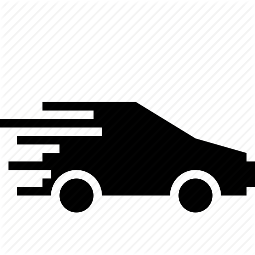 Car, Fast, Illegal, Racing, Speeding, Vehicle Icon - Fast Car Black And White, Transparent background PNG HD thumbnail