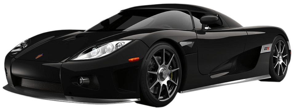 Expensive Black Sports Car - Fast Car Black And White, Transparent background PNG HD thumbnail