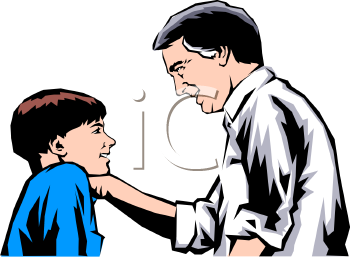 Cartoon Of A Father And Son Having A Discussion Clipart - Father And Son Talking, Transparent background PNG HD thumbnail