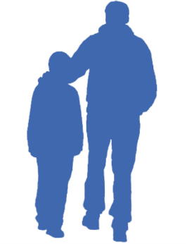 Silhouette Of Father And Son Walking And Talking - Father And Son Talking, Transparent background PNG HD thumbnail