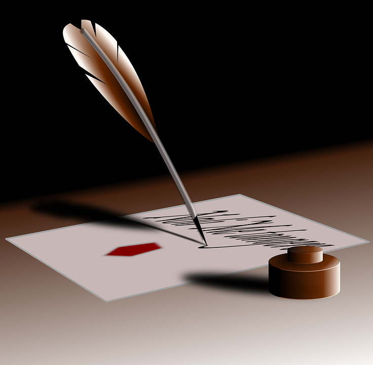 Quill, Pen, Write, Author, Ink, Feather, Paper, Old - Feather Pen And Paper, Transparent background PNG HD thumbnail