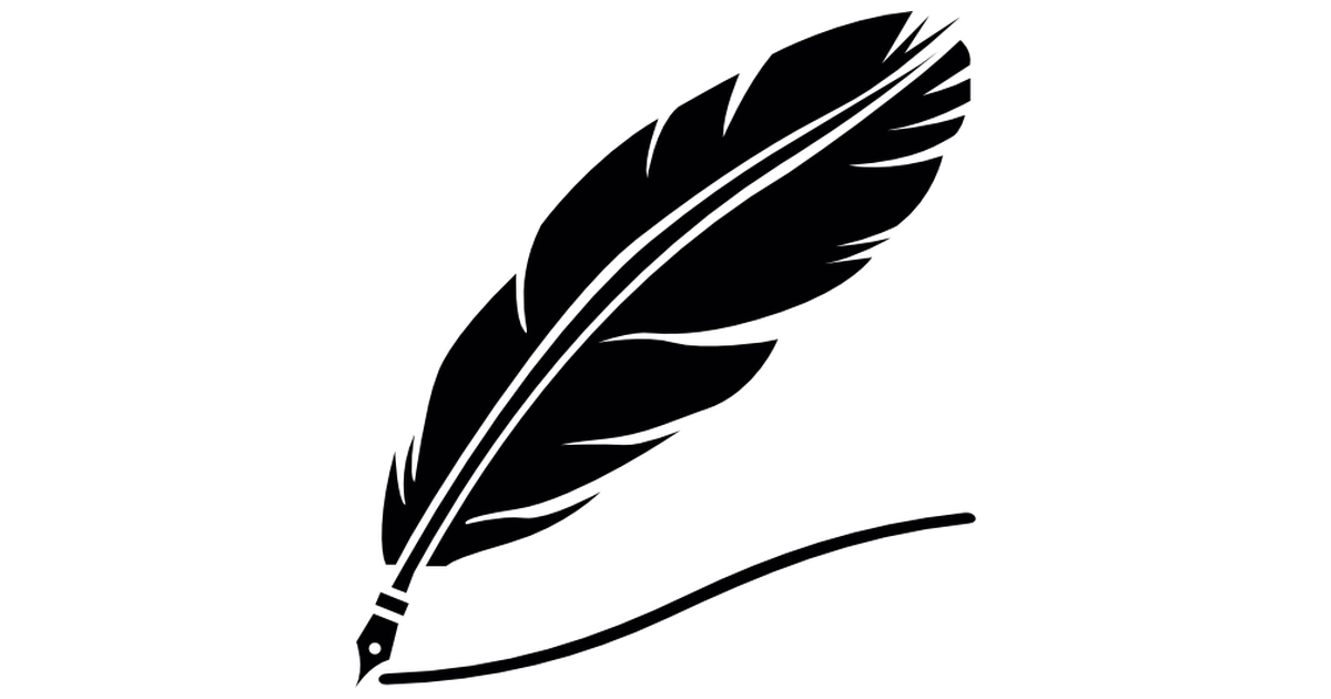 Feather Pen PNG Black And White - Feather Pen Black 