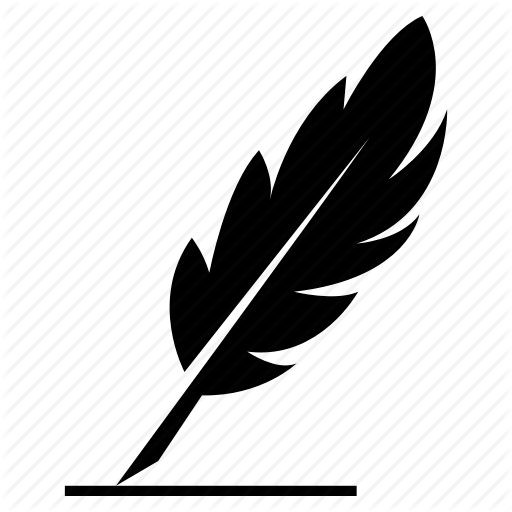 Feather, Feather Pen, Ink Pen, Pen, Quill, Quill Pen Icon - Feather Pen Black And White, Transparent background PNG HD thumbnail