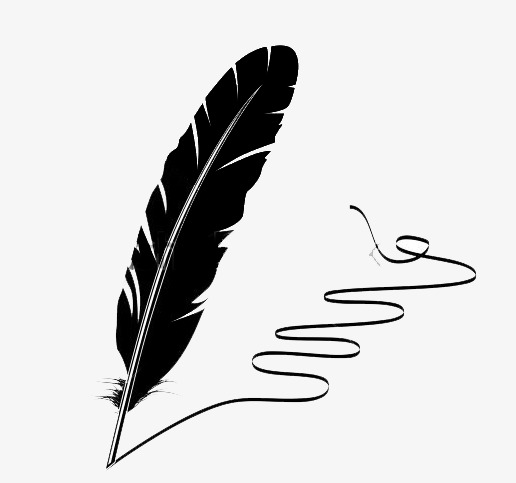 Quill, Black Quill, Black Png Image And Clipart - Feather Pen Black And White, Transparent background PNG HD thumbnail