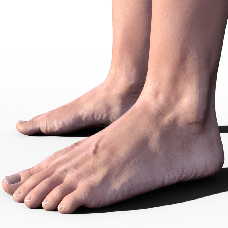 Attractive barefooted man is 